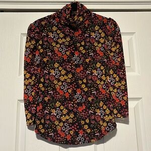 🌼 Free People 🌼 Sheer three quarter sleeve Small Floral Feminine EUC